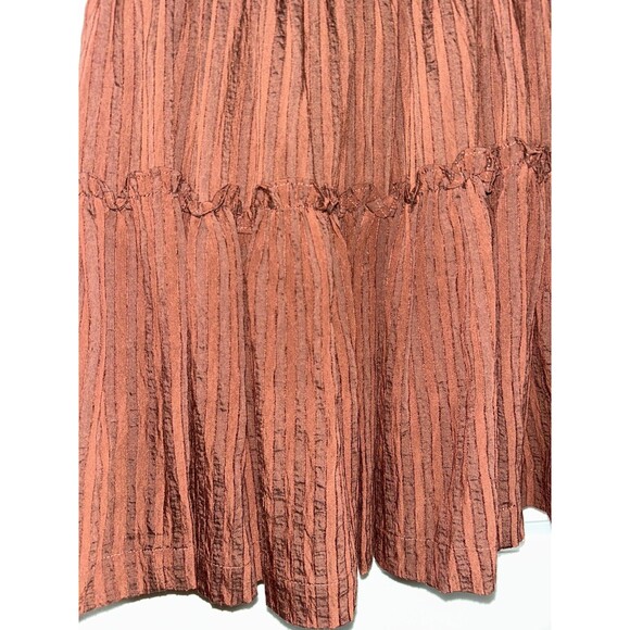 Hill House The Seraphina Mini Nap Dress size M NWT Chocolate Tonal Seersucker - Picture 5 of 10